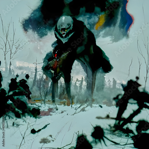 russian ukraine war horror illustration photo