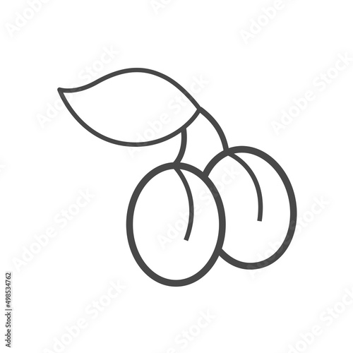 Vector linear icon with peach