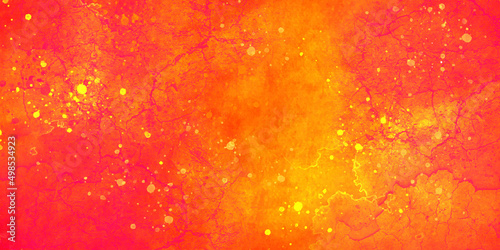 Red Orange And Yellow splatter Background With Watercolor Stains And Blotches And Grunge Texture Design  Colorful Textured. Abstract colorful splatter background. Red and orange texture of crackts.