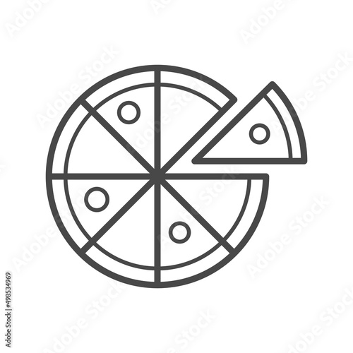 Vector linear icon with pizza