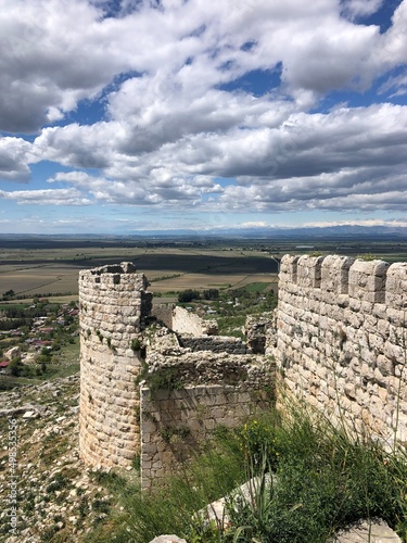 Panoramic view of chapel ruins in Anavarza Ancient City. Kozan, Dilekkaya, Adana, Turkey. photo