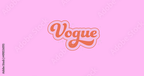 Image of vogue text and pink bag