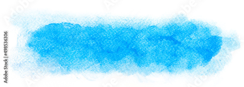 Hand drawn abstract blue watercolor on white paper for background label or banner