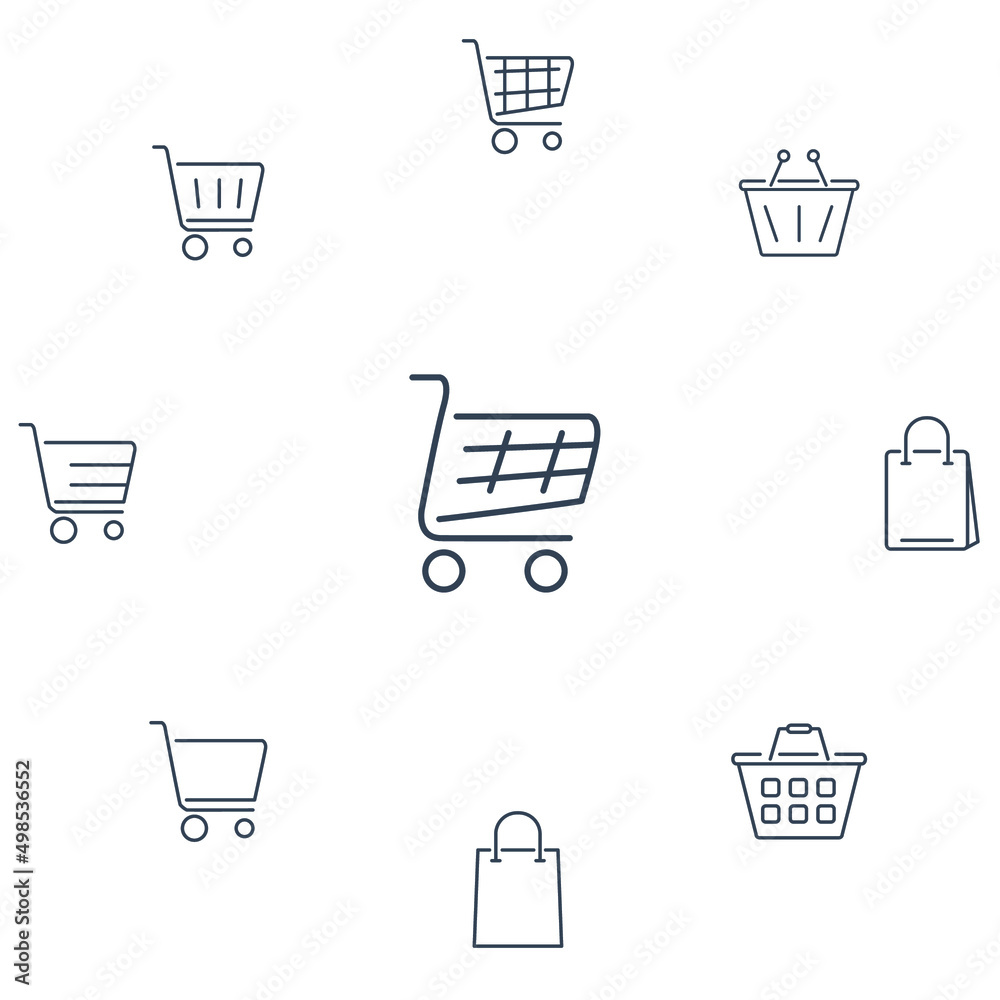 shopping cart icons set . shopping cart pack symbol vector elements for infographic web shopping cart icons set . shopping cart pack symbol vector elements for infographic web