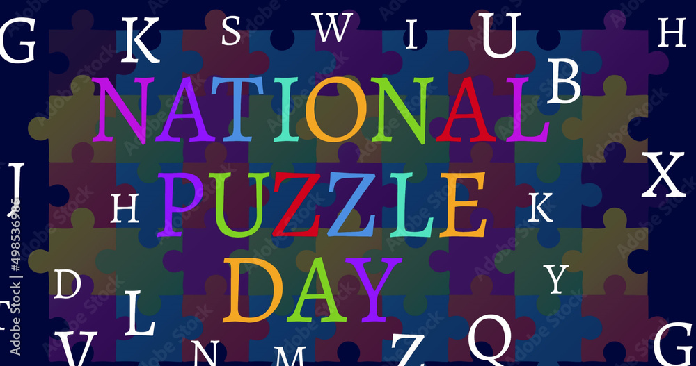 Image of letters making national puzzle day writing