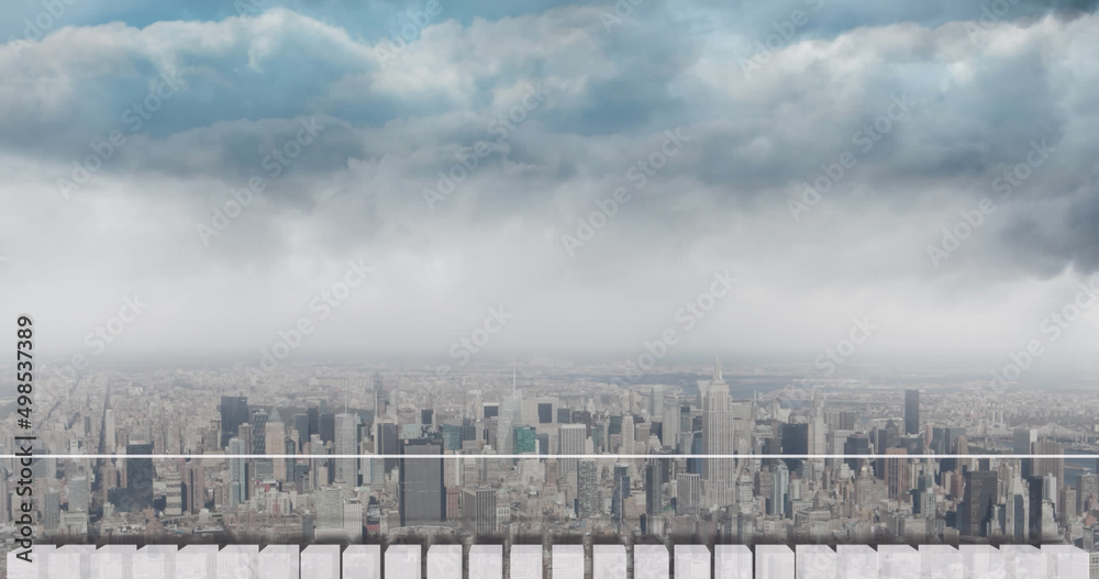 Image of data processing over cityscape Image of data processing over cityscape