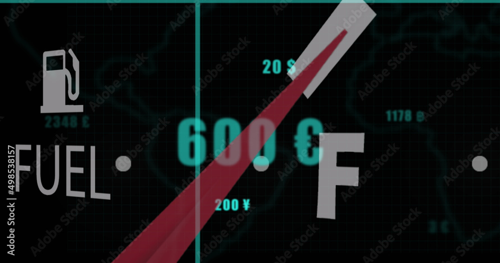 Image of data processing over car panel Image of data processing over car panel