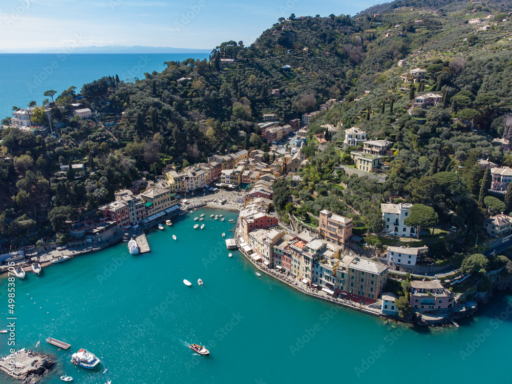 fotografia aerea di Camogli e Portofino