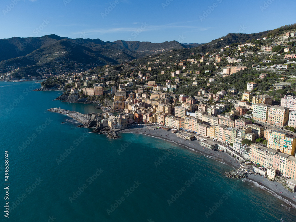 fotografia aerea di Camogli e Portofino