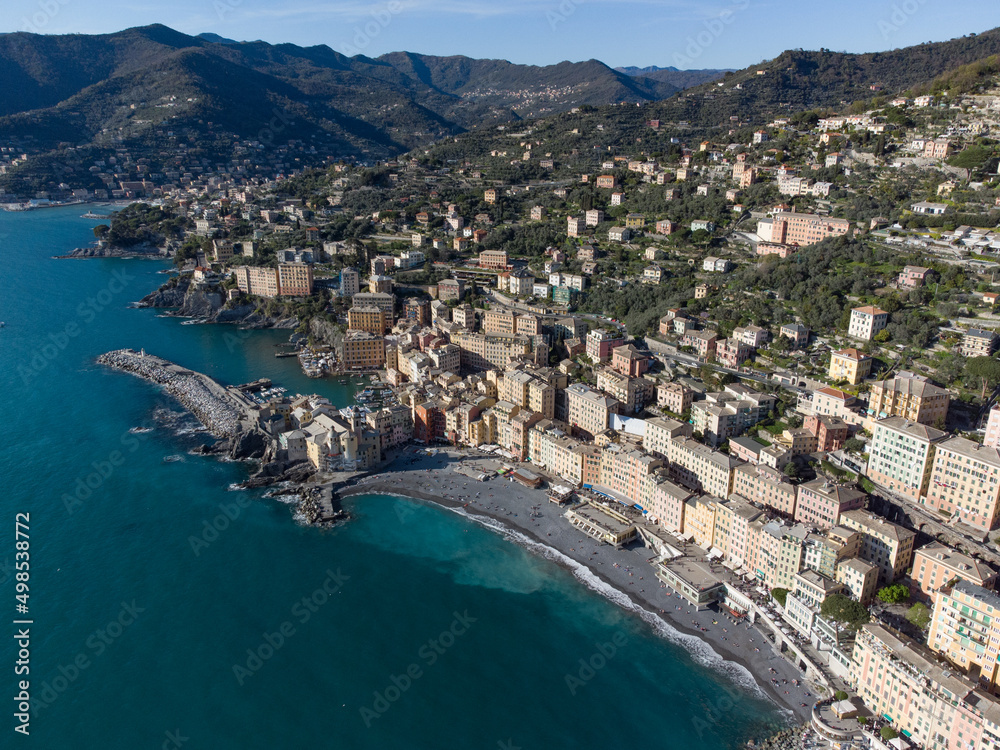 fotografia aerea di Camogli e Portofino