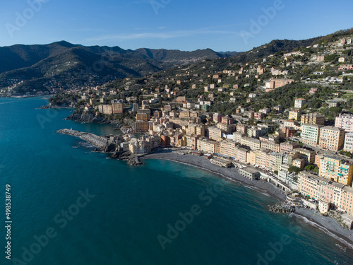 Fototapeta Naklejka Na Ścianę i Meble -  fotografia aerea di Camogli e Portofino