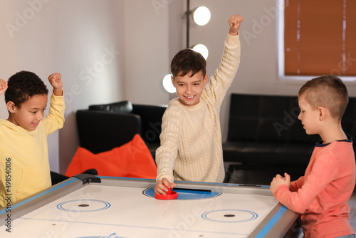 Funny children playing air ...