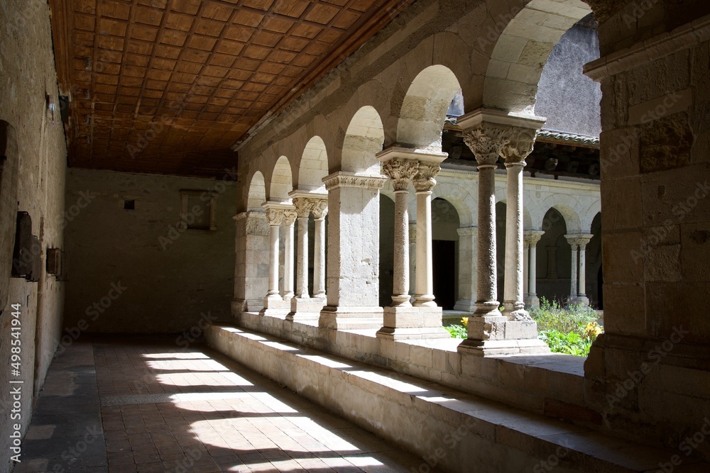 Cloister of the Saint-André-le-Bas Abbey in Vienne,  France. It is founded in the 6th or 7th century.