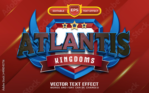 Atlantis game logo with editable text effect