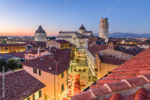 Pisa, Italy with the Duomo and Leaning Tower