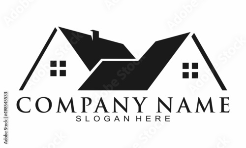 Black house illustration vector logo