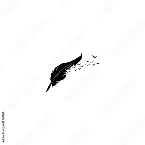 feather icon vector logo illustration