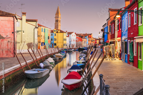 Burano, Venice, Italy Colorful Buildings Along Canals © SeanPavonePhoto