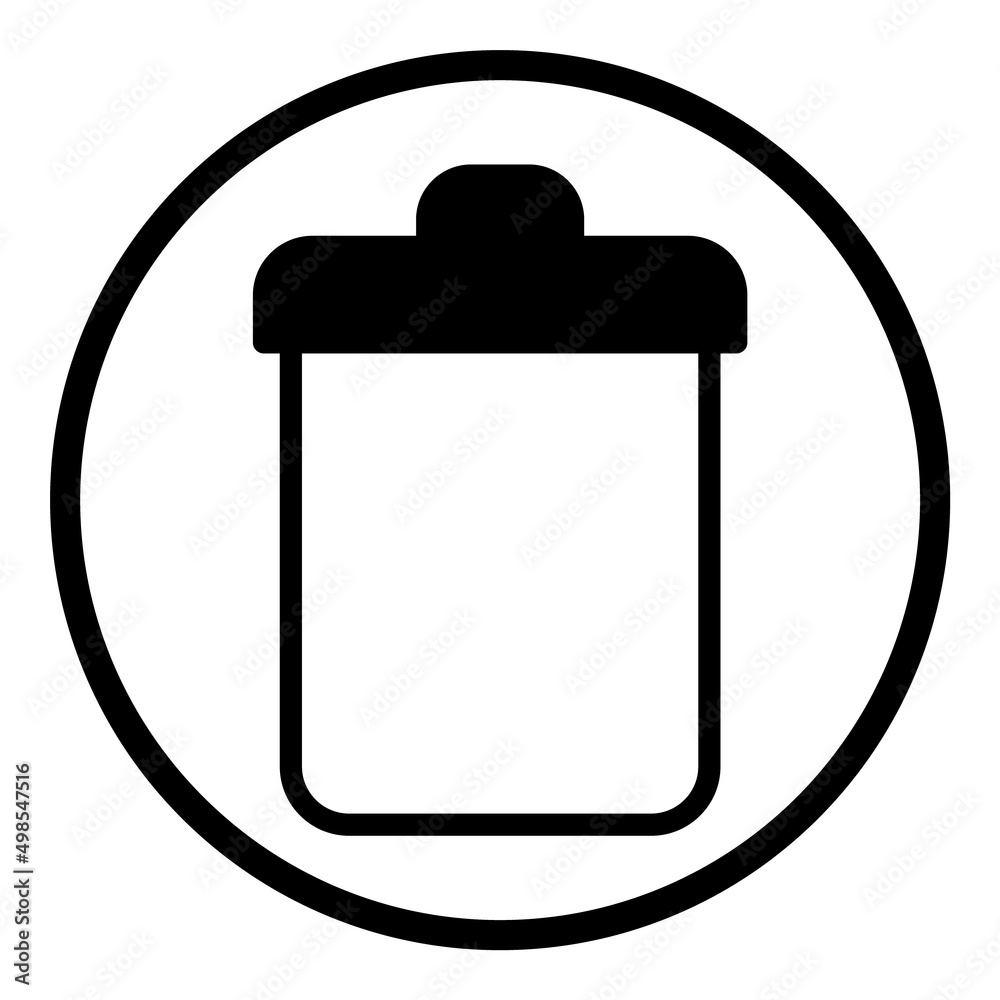 Trash Bucket Flat Icon Isolated On White Background Trash Bucket Flat Icon Isolated On White Background