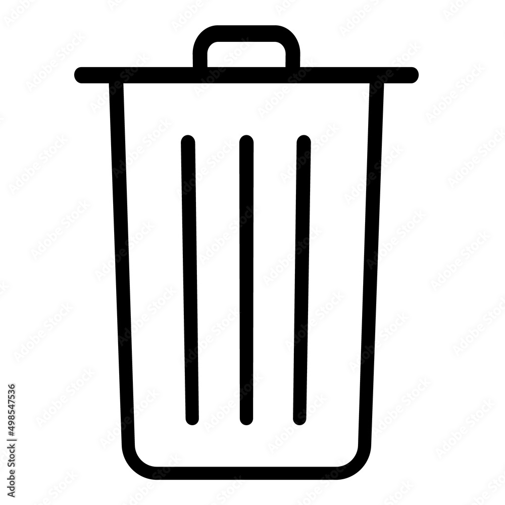 Trash Bucket Flat Icon Isolated On White Background Trash Bucket Flat Icon Isolated On White Background