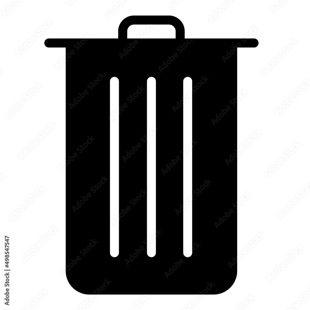 Trash Bucket Flat Icon Isolated On White Background Trash Bucket Flat Icon Isolated On White Background