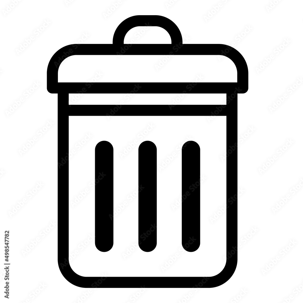 Trash Bucket Flat Icon Isolated On White Background Trash Bucket Flat Icon Isolated On White Background