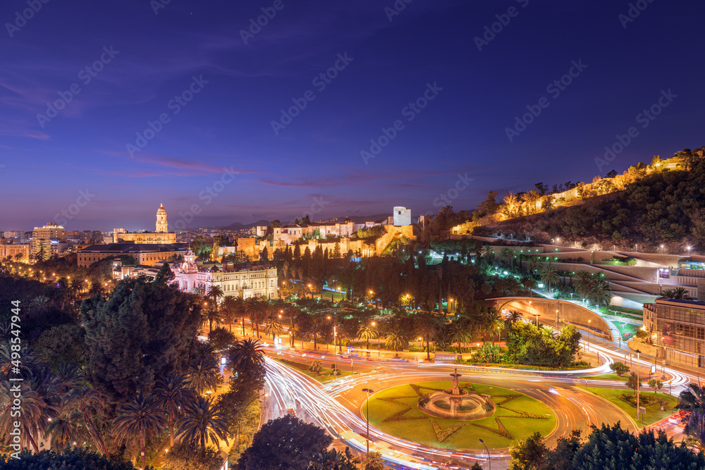 Malaga, Spain at Night