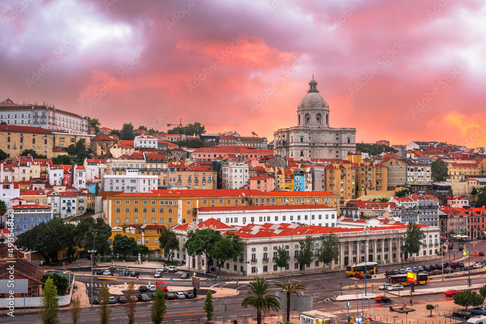 Lisbon, Portugal Twilight Cityscape