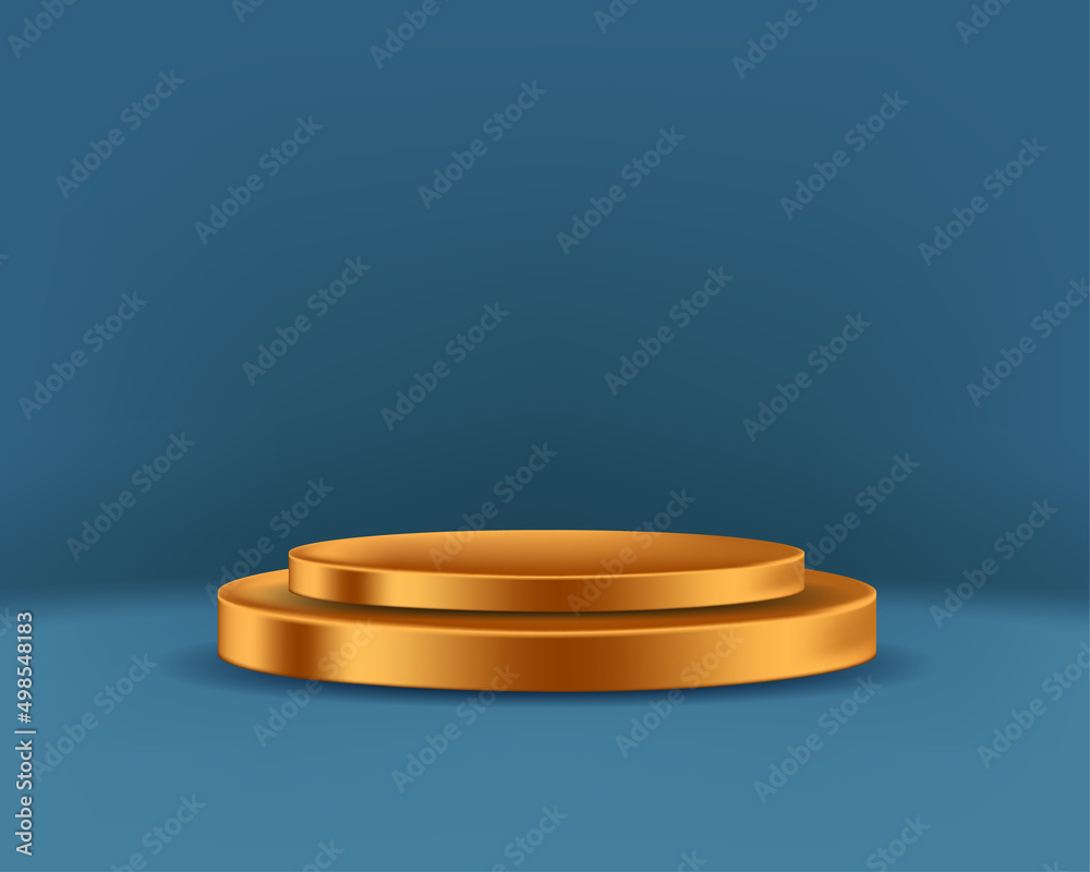 Realistic gold podium on the studio background Vector Realistic gold podium on the studio background Vector
