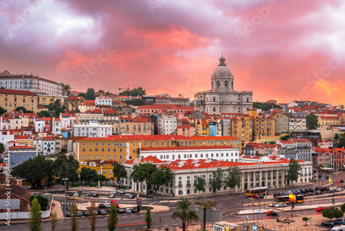 Lisbon, Portugal Twilight Cityscape