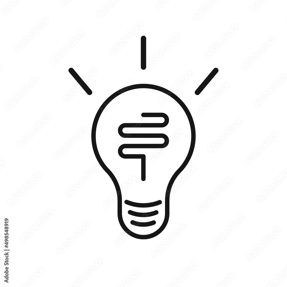Light bulb editable stroke line icon. Ideas, electricity high quality vector editable outline symbol for UI.