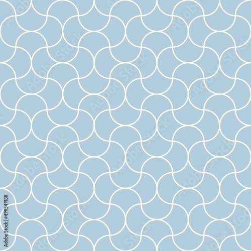 Bright ogee seamless pattern. Abstract stylized vector background with scallop shape motifs and wavy lines. Moroccan scales mosaic wallpaper print