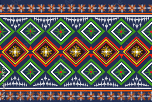 Ethnic pattern, fabric, traditional design for background, carpet, wallpaper, clothing, wrapping, Batik, fabric, Vector illustration.