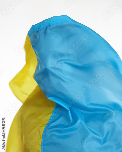 Shape of man with Ukrainian flag