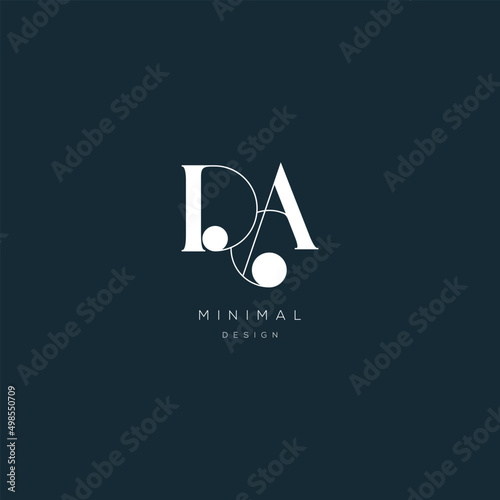 DA Letter Initial Logo Design, Vector Template