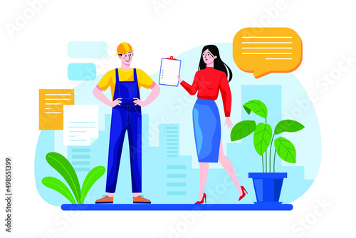 Construction service Illustration concept. Flat illustration isolated on white background