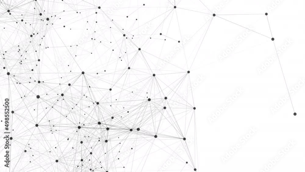 network lines structure. 3D digital data technology concept. Seamless Loop 4K with copy space white Background	