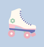 Roller skate vector illustration isolated. Pastel candy colors, cartoon illustration