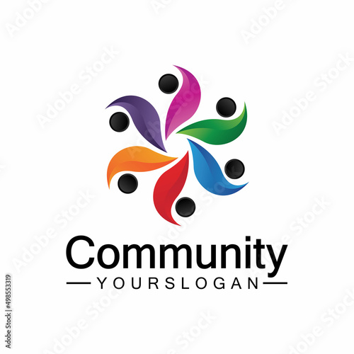 Community Logo Design Template for Teams or Groups.network and social icon design