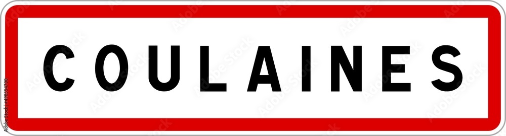 Panneau entrée ville agglomération Coulaines / Town entrance sign Coulaines Panneau entrée ville agglomération Coulaines / Town entrance sign Coulaines
