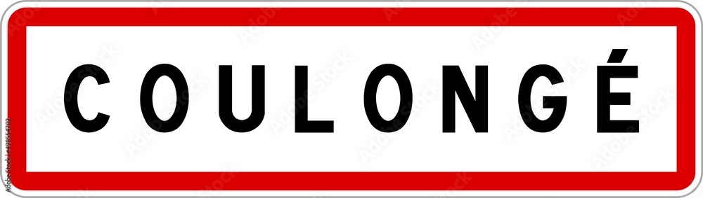 Panneau entrée ville agglomération Coulongé / Town entrance sign Coulongé Panneau entrée ville agglomération Coulongé / Town entrance sign Coulongé