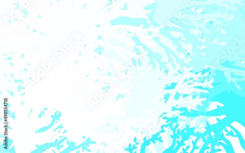Light Blue, Green vector doodle template with leaves, branches.
