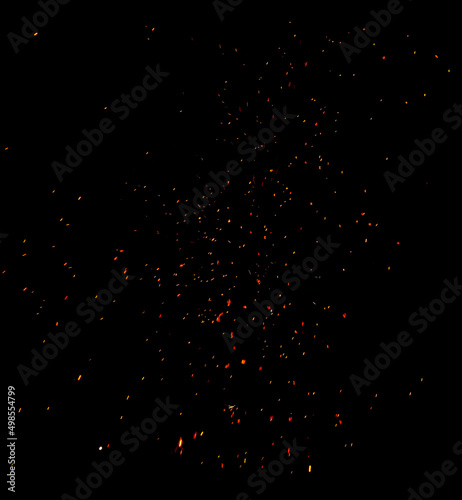 Carta da parati l'astrazione - Carta da parati fire flames with sparks on black background