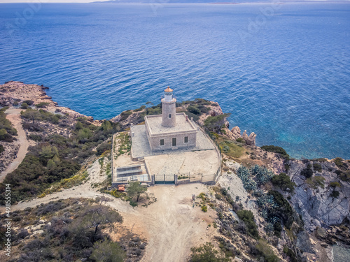 Lighthouse Kogxi in Salamina Island, Attica, Greece photo