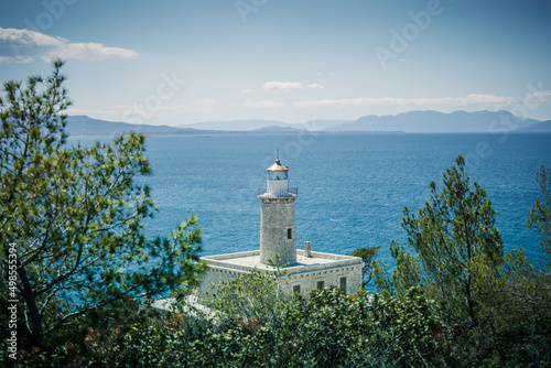 Fototapeta Naklejka Na Ścianę i Meble -  Lighthouse Kogxi in Salamina Island, Attica, Greece