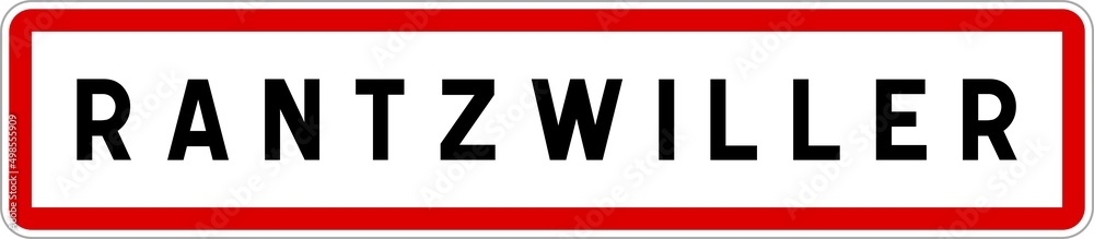 Obraz premium Panneau entrée ville agglomération Rantzwiller / Town entrance sign Rantzwiller