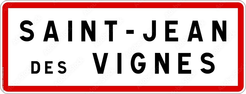 Panneau entrée ville agglomération Saint-Jean-des-Vignes / Town entrance sign Saint-Jean-des-Vignes