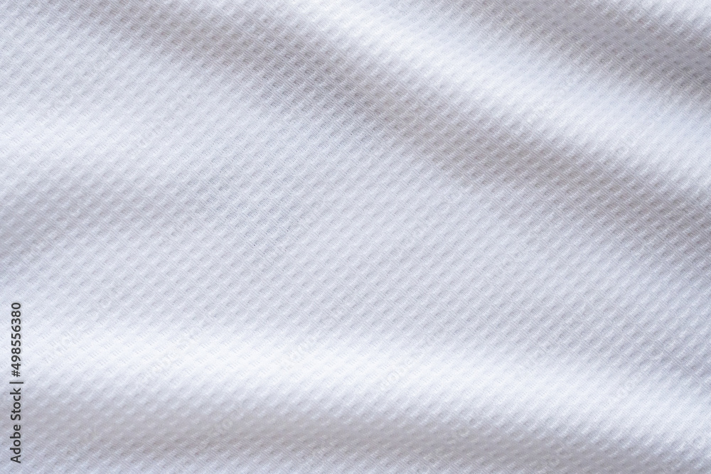 Obraz premium White sports clothing fabric football shirt jersey texture abstract background