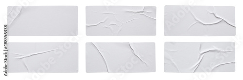 Blank paper sticker label set isolated on white background