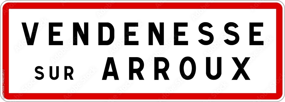 Panneau entrée ville agglomération Vendenesse-sur-Arroux / Town entrance sign Vendenesse-sur-Arroux